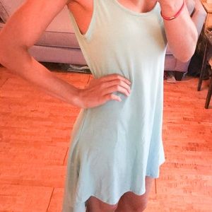 High-low blue summer dress